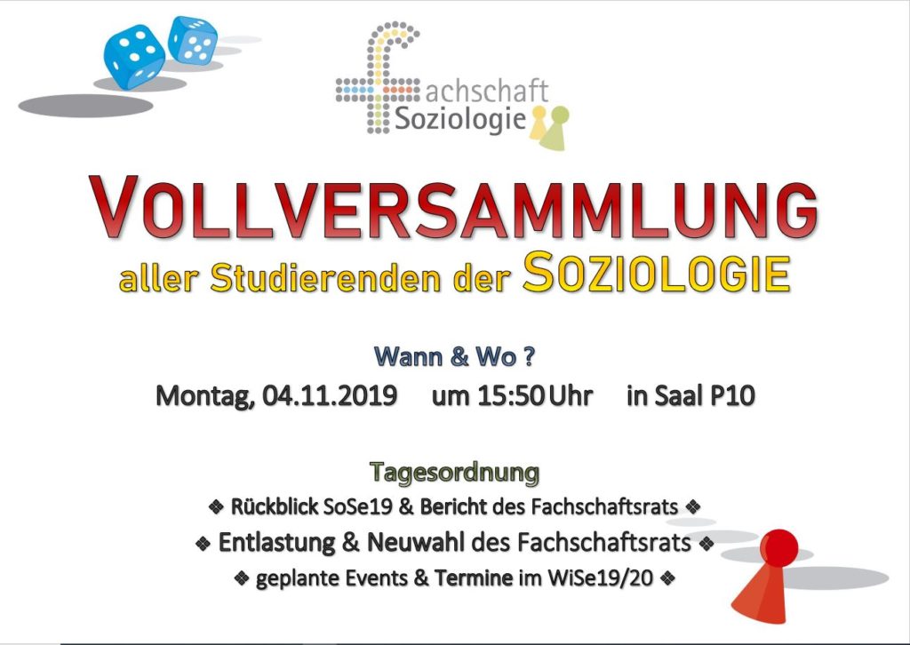 Einladung zur Vollversammlung im WiSe19/20.